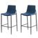 1 Kit 2 Banquetas Altas Eulalia Rivatti 103 cm -Altura- em PU Azul Entardecer com Base em Aco Grafite